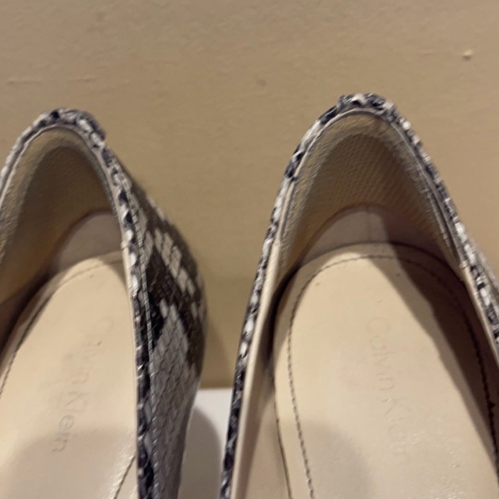 Calvin Klein Natural Python-Print Peep-Toe Pumps - image 9